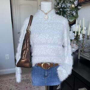 Fuzzy Turtleneck Sweater